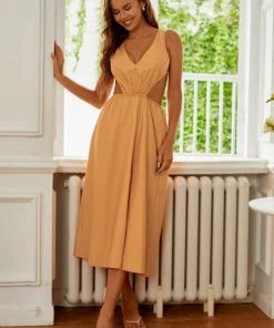 CUPSHE Dresses Edie Cut Out Elastic Waist A-Shape Dress