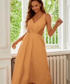 CUPSHE Dresses Edie Cut Out Elastic Waist A-Shape Dress