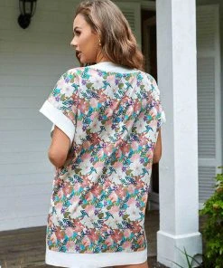 CUPSHE Delores Plunge Short Sleeve Kimono Cover Ups