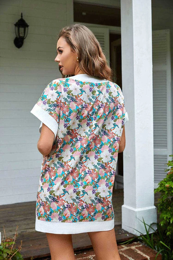 CUPSHE Delores Plunge Short Sleeve Kimono Cover Ups
