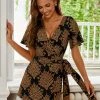 CUPSHE Navagio Black Sheath Tie Romper Accs & Clothing