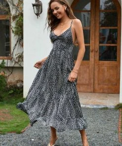 CUPSHE Dresses Jerry Black Leopard V-Neck A-Shape Dress