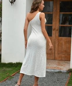 CUPSHE Summer Dresses 2022 Virginia One-shoulder Tie Split Cover-up Dress