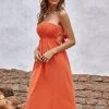 CUPSHE Alma Beach Tea Length Backless Tie Dress Dresses