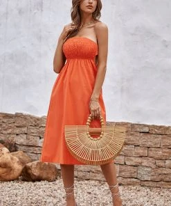 CUPSHE Alma Beach Tea Length Backless Tie Dress Dresses