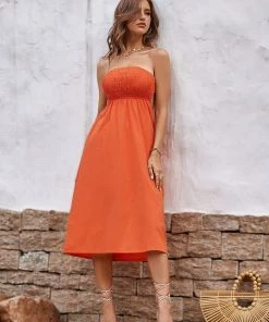 CUPSHE Alma Beach Tea Length Backless Tie Dress Dresses