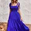 CUPSHE Dresses Querim Blue Smocking A-Shape Dress