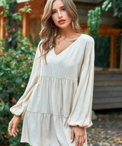 CUPSHE Summer Dresses 2022 Cofete Apricot V-neck A-Shape Dress