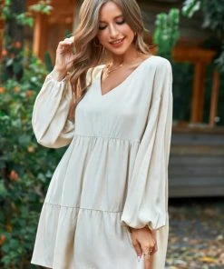 CUPSHE Summer Dresses 2022 Cofete Apricot V-neck A-Shape Dress