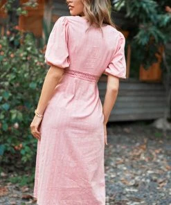 CUPSHE Harriet Bubble Sleeve Ruching A-Shape Dress Dresses