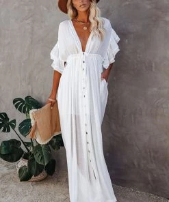 CUPSHE Sawyer Backless Frill A-Shape Cover Up