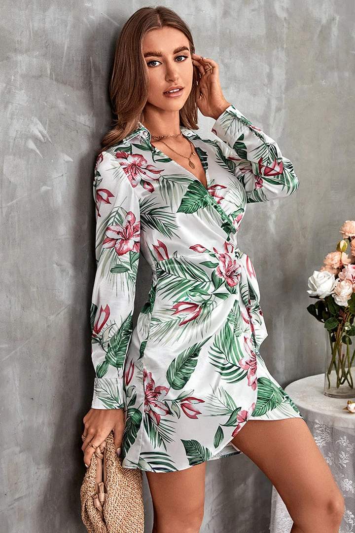 CUPSHE Ariah V-neck Tie Waist Pull Over Sheath Dress Dresses