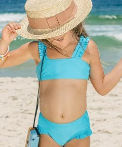 CUPSHE Girls’ Mercury Retrograde Ruffled Strap Bralette And Hipster Set Swimwear UP TO 70% OFF