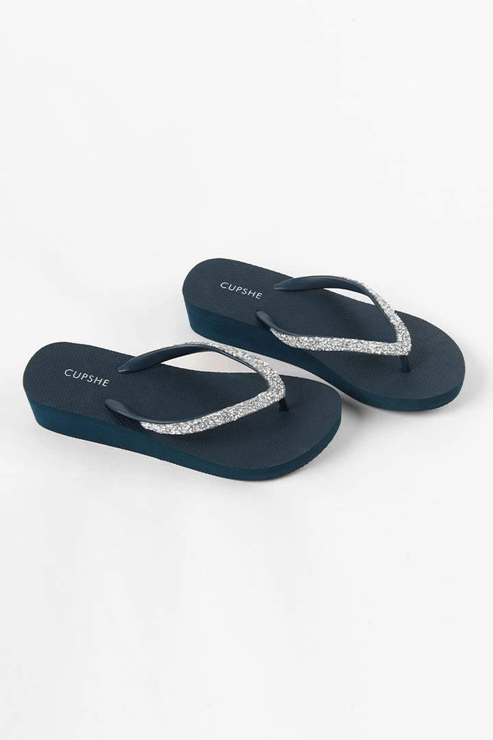 CUPSHE Baker Beach Navy Crystal Sandals Accs & Clothing