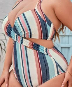 CUPSHE Wild Ronarce Plus Size Halter Tummy Control Plus Size One Piece