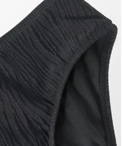 CUPSHE Wild Waves Black Ring Front Tall Tri And Classic Hipster Bikini Set