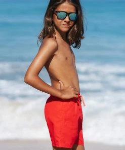 CUPSHE Rainforest Boogie Tomato Red Boys' Adjustable Volley Shorts