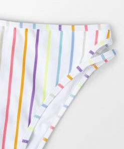 CUPSHE Candy Stripe Slide Triangle And Cutout Cheeky Hipster Set Swimwear UP TO 70% OFF