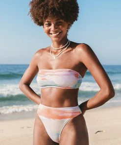 CUPSHE Bikinis Clouds Bandeau And Cheeky High Waist Bikini Set