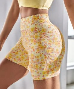 CUPSHE Orange Blossom Ditsy Floral Bike Shorts