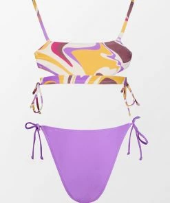 CUPSHE Amethyst Waves Midkini & Extra Cheeky Hipster Set Bikinis