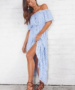 CUPSHE Chrystal Off-shoulder Ruffle Ruching A-shape Dress Dresses