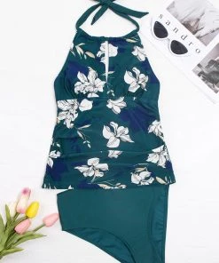 CUPSHE Charmed Romance Keyhole Tankini & High Waist Bikini Bottom Set Swimwear BOGO 40% OFF