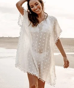 CUPSHE Genevieve Flared Sleeve Lace Trims Cover-up Dress