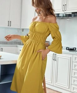 CUPSHE Elva Off-shoulder Ruffle A-Shape Dress Dresses