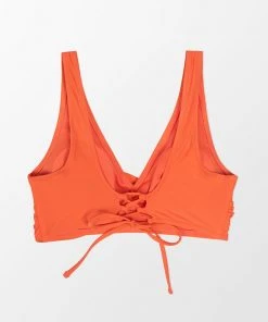 CUPSHE Monroe Orange Lace-up Back Bikini Top Swimwear BOGO 40% OFF