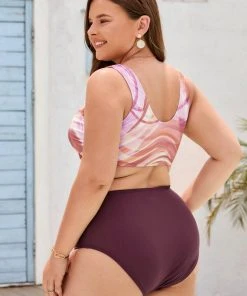 CUPSHE Arizona Road Trip Midkini High Waist Tummy Control Plus Bikini Plus Size