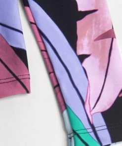 CUPSHE Girls' Tropicool Leaf Long Sleeve Swimsuit And Hipster Set Swimwear UP TO 70% OFF