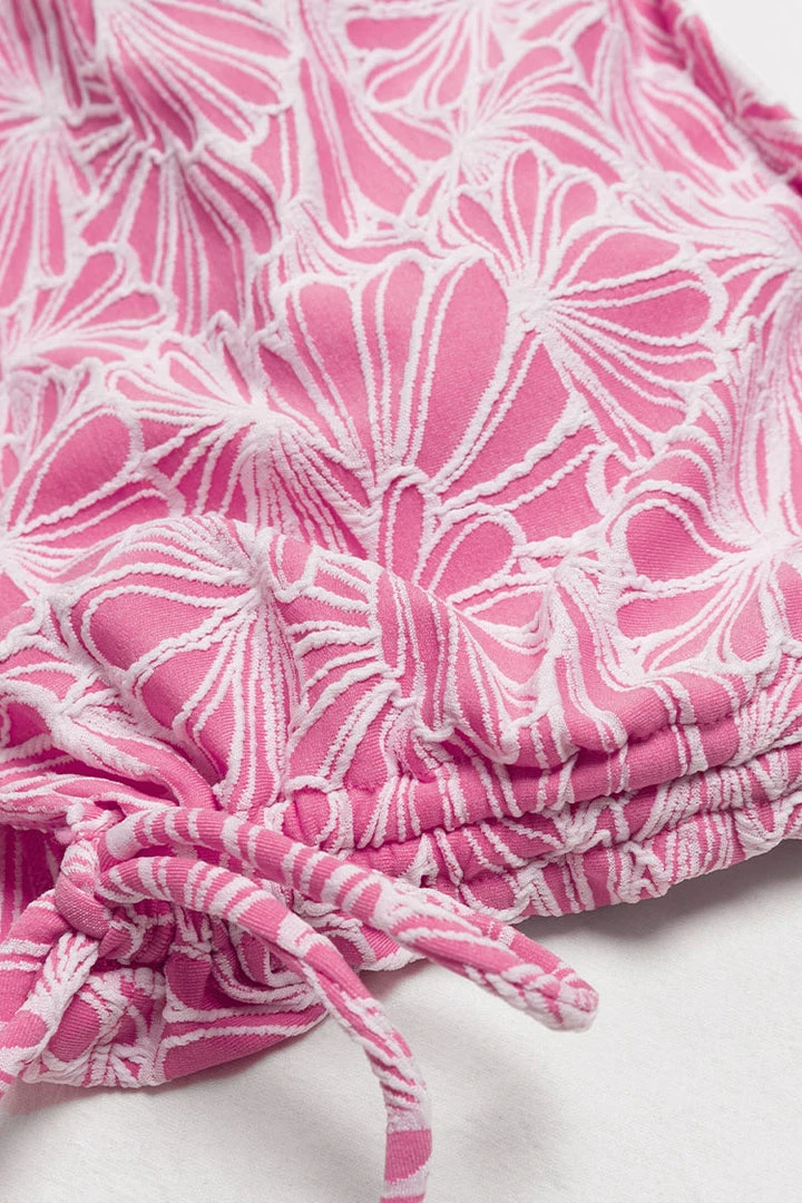 CUPSHE Abigayle Jacquard Drawstring Side Halter Tankini