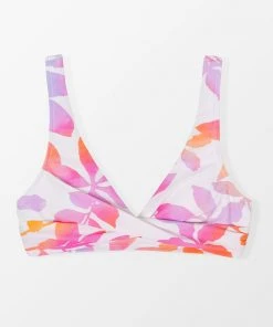CUPSHE Wanderlust Floral Molded Wrap Front Bralette Bikini Top Swimwear UP TO 70% OFF