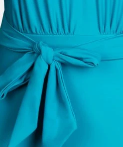 CUPSHE Spring Macaron Solid High Neck Tummy Control Plus Size One Piece