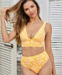 CUPSHE Banded Wide Straps And High Waist Bikini Set Bikinis