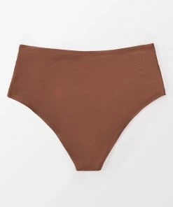 CUPSHE Josie Brown Ruched High Waisted Plus Size Bikini Bottom