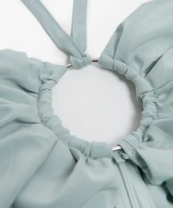 CUPSHE Oakleigh Green O-ring Halter Tea Length Dress Dresses