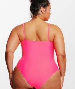 CUPSHE Love Los Angeles Strappy Mesh Plus Size One Piece Swimsuit