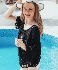 CUPSHE Everly Black Pull Over Scoop Cover Up