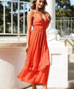 CUPSHE Dresses Carolyn V-neck Ruffle Slip Dress