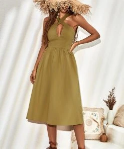 CUPSHE Crystal Wide Straps A-Shape Dress