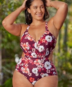 CUPSHE Olivia Floral Cutout Plus Size One Piece Swimsuit
