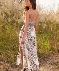 CUPSHE Khaleesi Leopard Cutout Slip Dress
