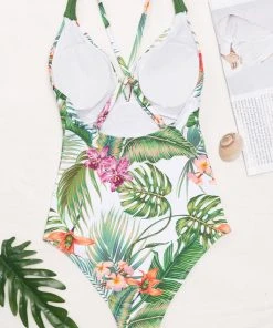CUPSHE One Pieces Esme Tropical Crisscross One Piece Swimsuit