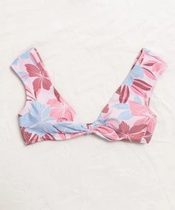 CUPSHE Floral Impressions Bunny Tie Bralette Bikini Top Bikinis