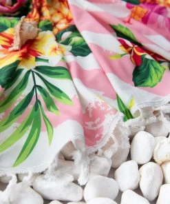 CUPSHE Floral And Pineapple Round Beach Blanket Accs & Clothing