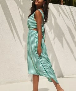 CUPSHE Aileen Striped Back Tie Maxi Dress Dresses