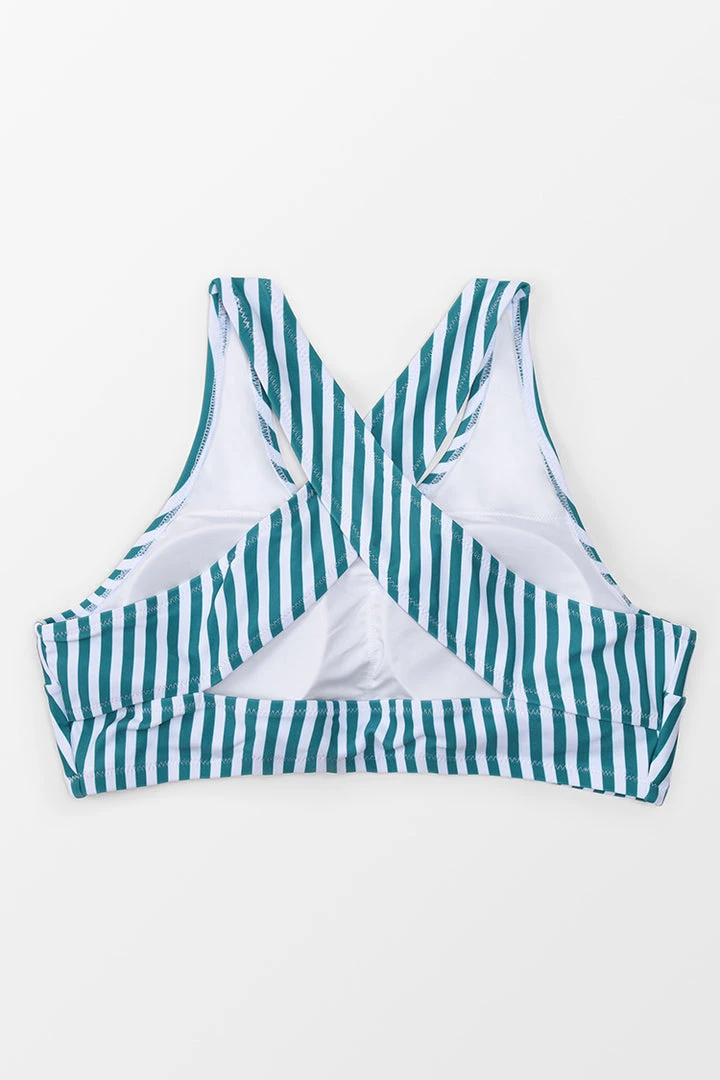 CUPSHE Swimwear BOGO 40% OFF Anya Striped Crisscross Plus Size Bikini Top