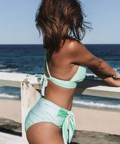 CUPSHE Mint Ice Cream Tall Tri And High Waist Bikini Set Bikinis